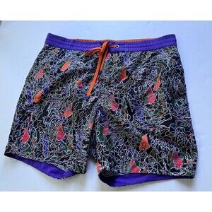 ROBERT GRAHAM Abstract MULTI COLOR WOVEN SWIMWEAR SHORTS/TRUNKS Size 40